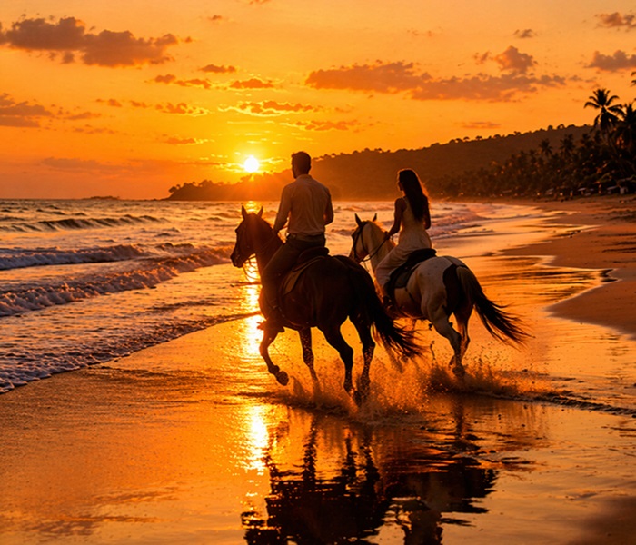 海灘騎馬10分+觀夕陽